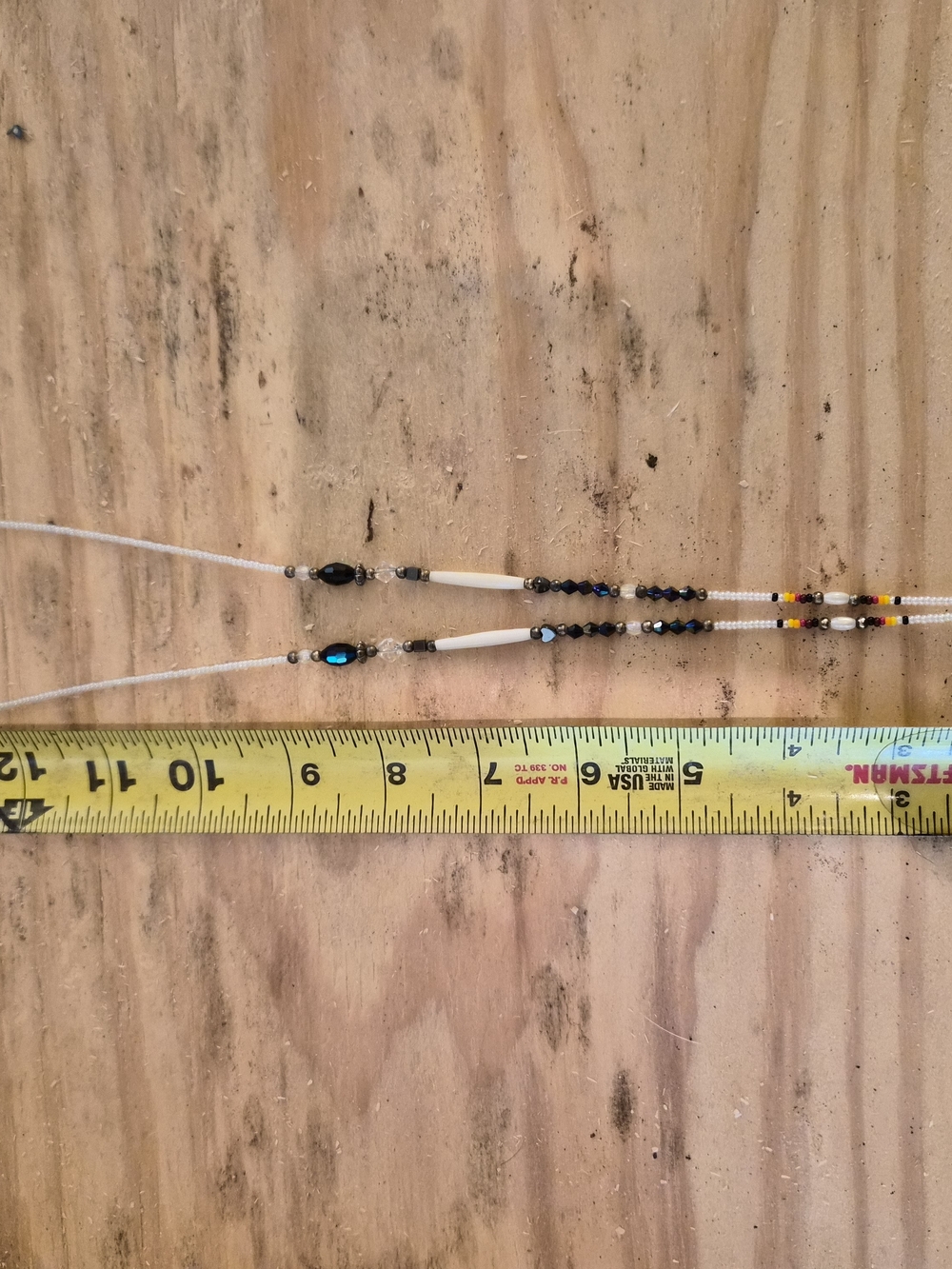 Beaded Layered Anklet Set with Iridescent Blue Accents
